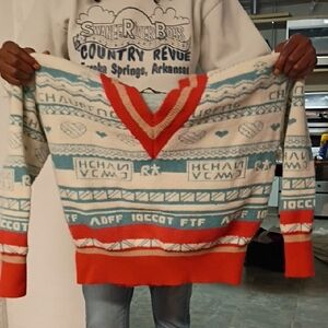 Cider V-Neck Kids Sweater - Red and Blue